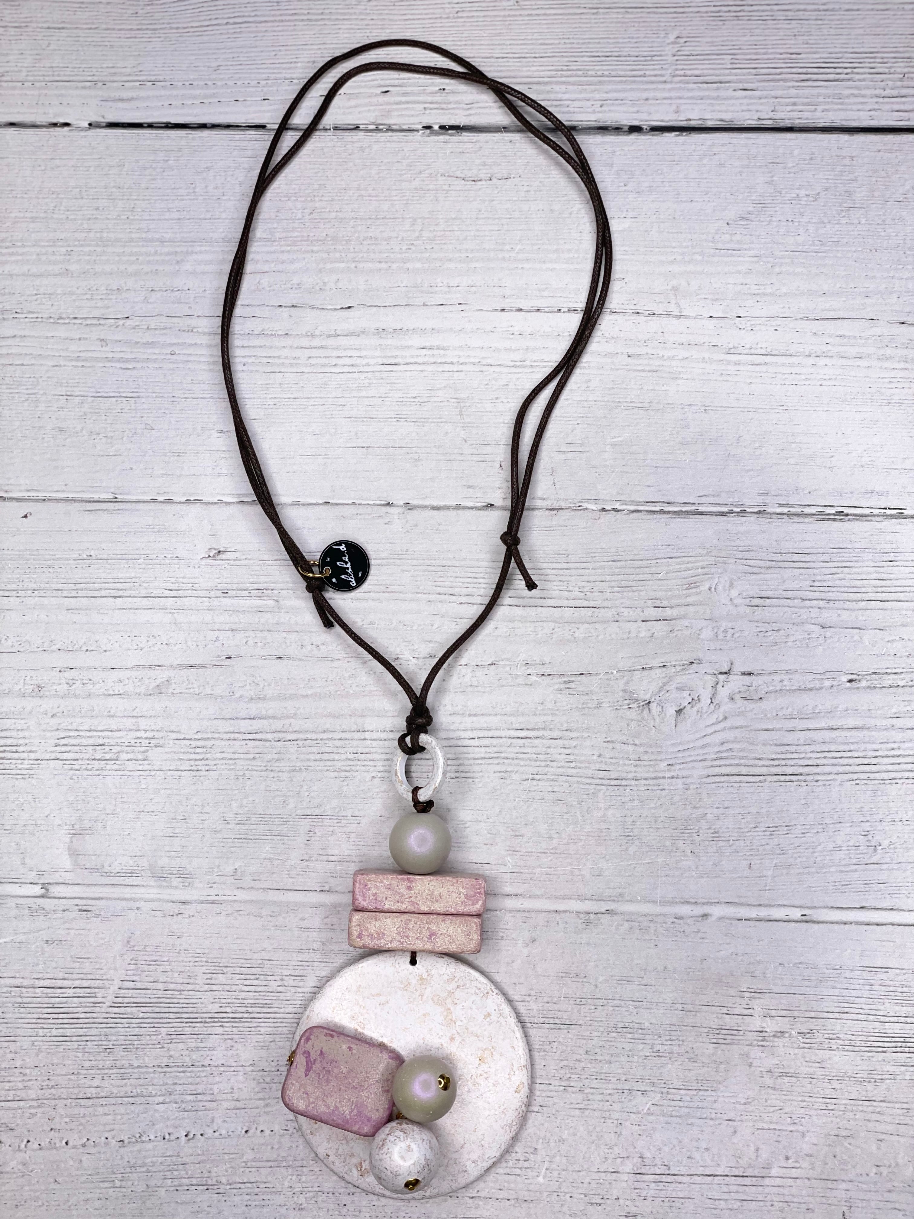 Alisha D Geometric Design Resin Pendant Necklace