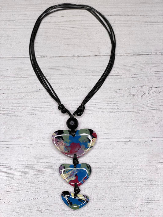 Heart Pendant Resin Handmade Necklace