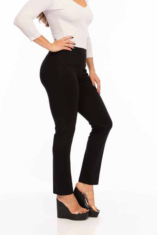 LIOR Women's Black Tapered Ankle Pant In Ponte - "Sasha"