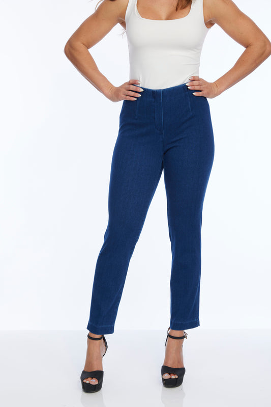 LIOR Women's Pull-On Pant Tapered Ankle Pant In Twill Denim-"Sasha"