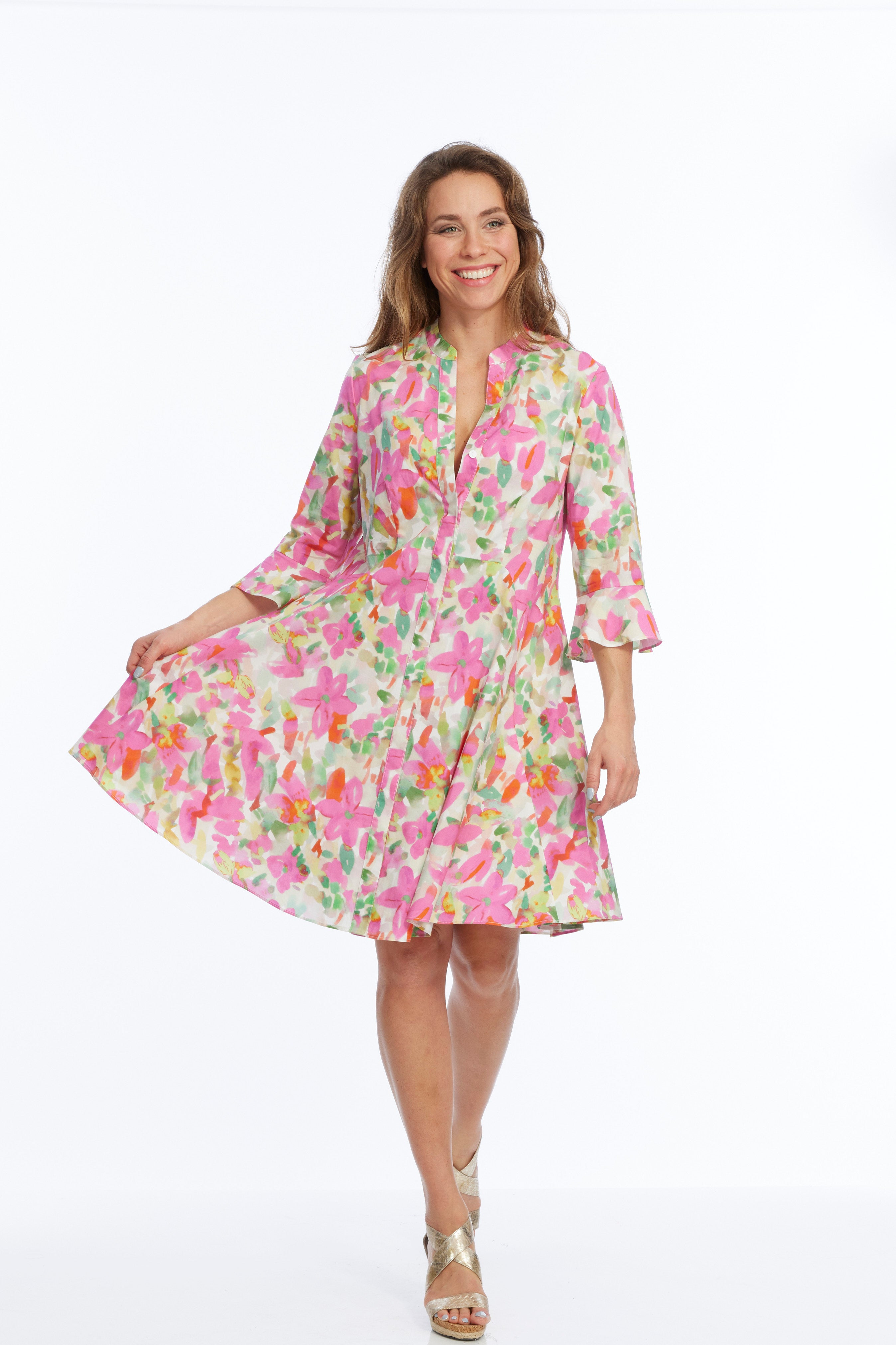 Women's Pink Floral Cocktail Dress | VICTORY | LIOR