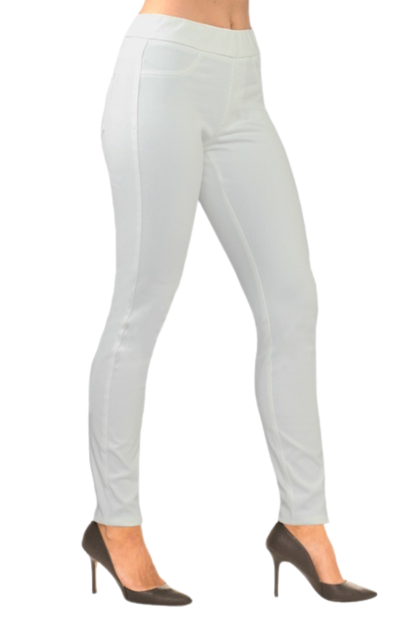 Skinny Trousers in White Technical Fabric